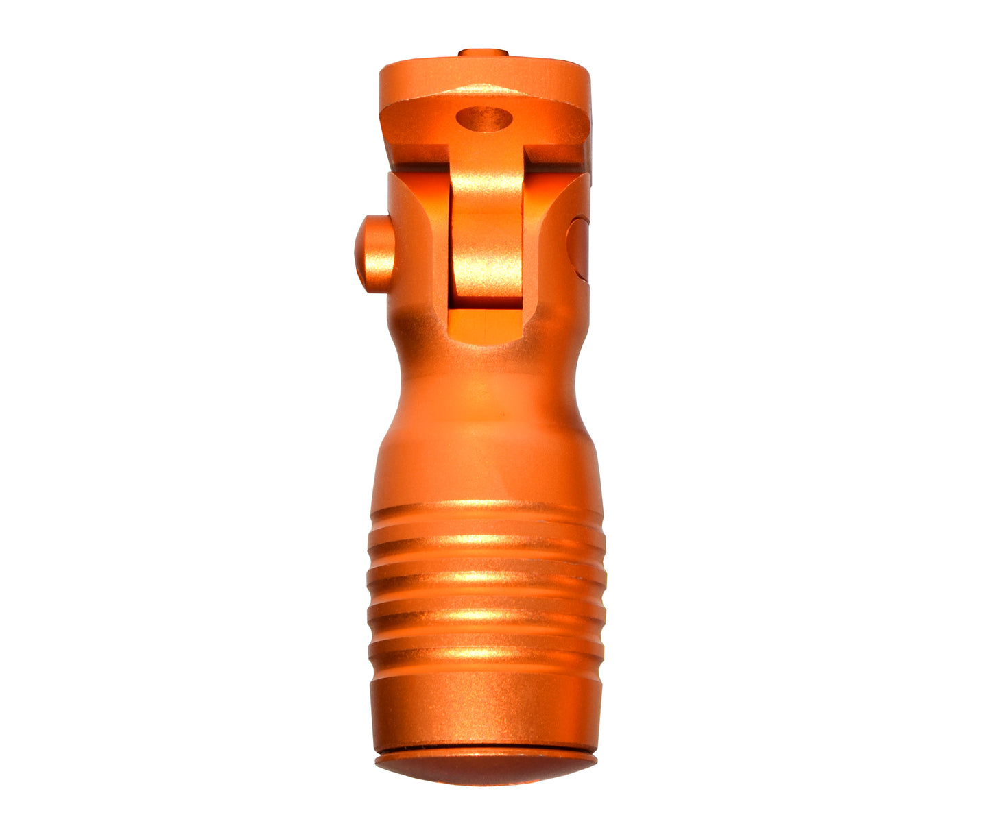 Aluminum 5 Position Shorty Folding Fore Grip, with Storage Compartment, Orange.  For M-LOK Rails