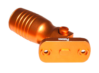 Aluminum 5 Position Shorty Folding Fore Grip, with Storage Compartment, Orange.  For M-LOK Rails