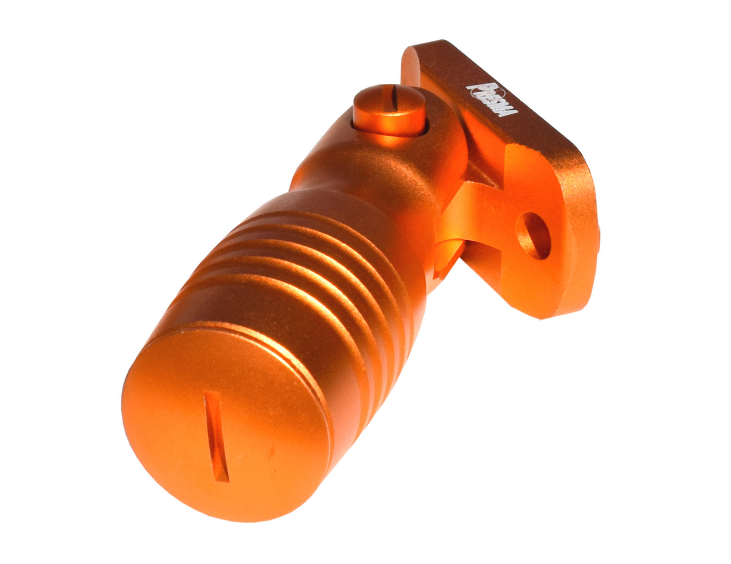 Aluminum 5 Position Shorty Folding Fore Grip, with Storage Compartment, Orange.  For M-LOK Rails