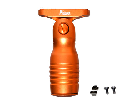 Aluminum 5 Position Shorty Folding Fore Grip, with Storage Compartment, Orange.  For M-LOK Rails