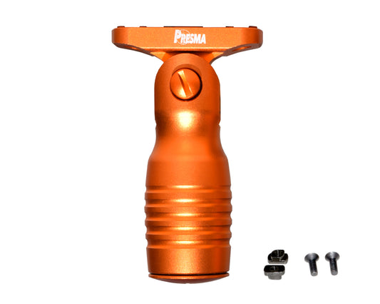 Aluminum 5 Position Shorty Folding Fore Grip, with Storage Compartment, Orange.  For M-LOK Rails