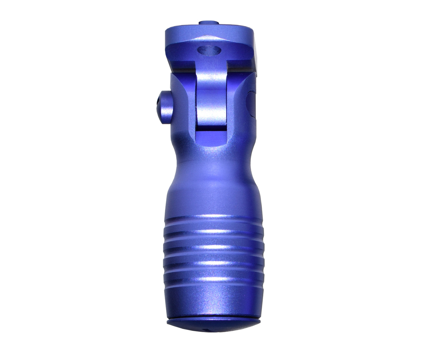 Aluminum 5 Position Shorty Folding Fore Grip, with Storage Compartment, Purple.  For M-LOK Rails