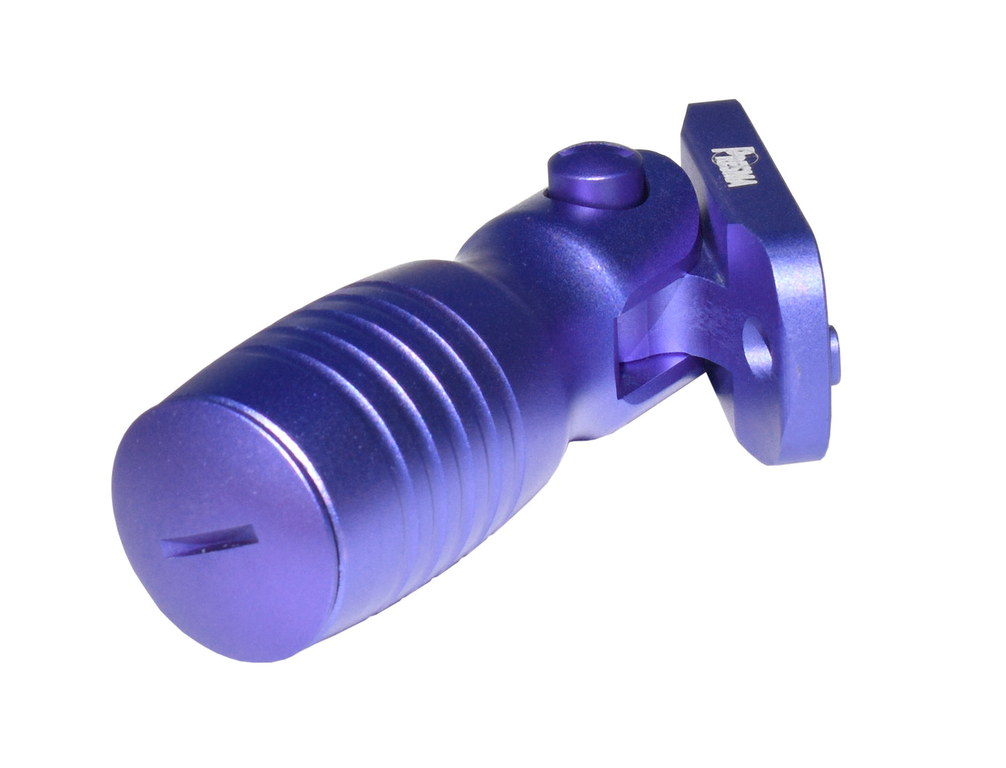 Aluminum 5 Position Shorty Folding Fore Grip, with Storage Compartment, Purple.  For M-LOK Rails