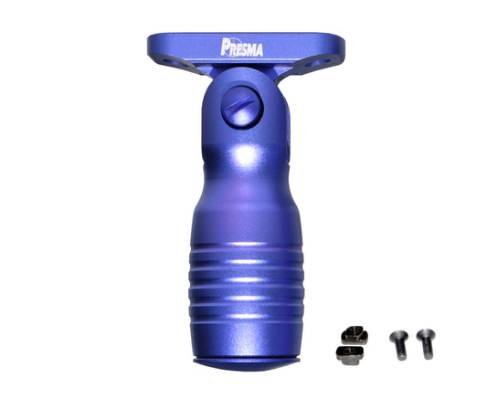 Aluminum 5 Position Shorty Folding Fore Grip, with Storage Compartment, Purple.  For M-LOK Rails