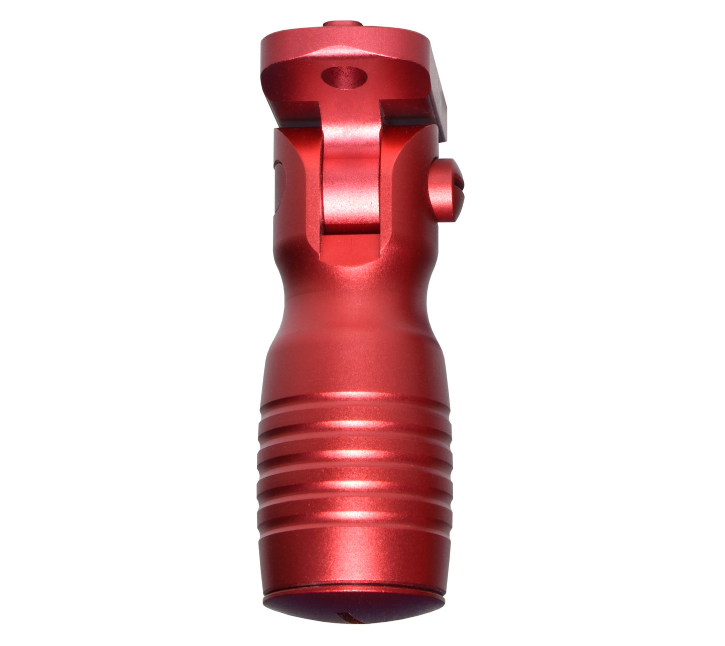 Aluminum 5 Position Shorty Folding Fore Grip, with Storage Compartment, Red.  For M-LOK Rails