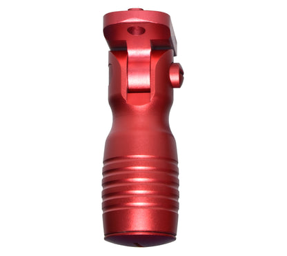 Aluminum 5 Position Shorty Folding Fore Grip, with Storage Compartment, Red.  For M-LOK Rails