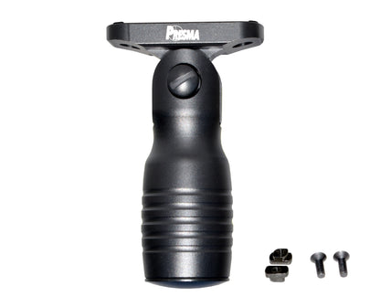 Aluminum 5 Position Shorty Folding Fore Grip, with Storage Compartment, Black.  For M-LOK Rails