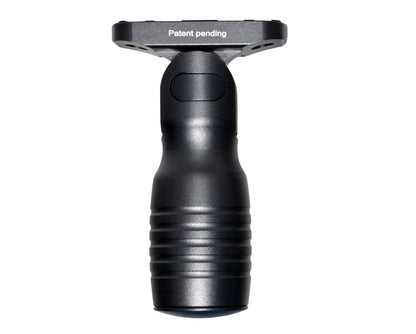 Aluminum 5 Position Shorty Folding Fore Grip, with Storage Compartment, Black.  For M-LOK Rails
