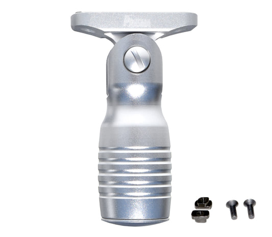 Aluminum 5 Position Shorty Folding Fore Grip, with Storage Compartment, Silver.  For M-LOK Rails