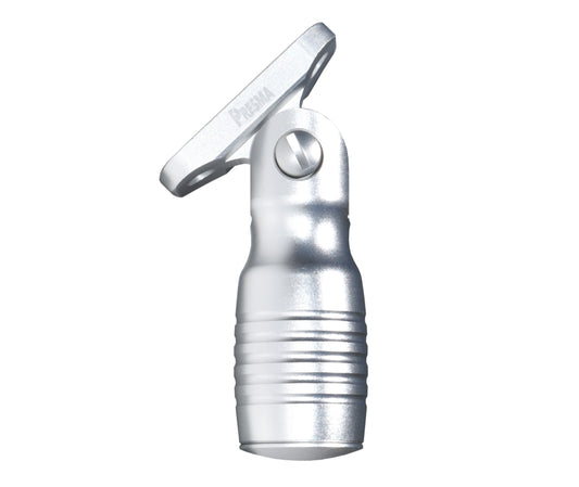 Aluminum 5 Position Shorty Folding Fore Grip, with Storage Compartment, Silver.  For M-LOK Rails