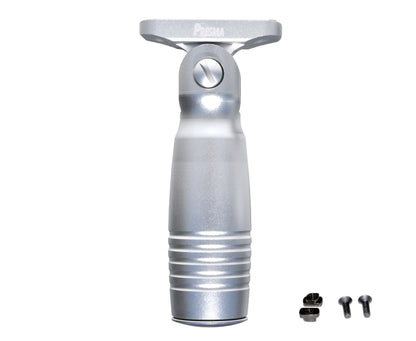 Aluminum 5 Position Folding Fore Grip, with Storage Compartment, Silver.  For M-LOK Rails