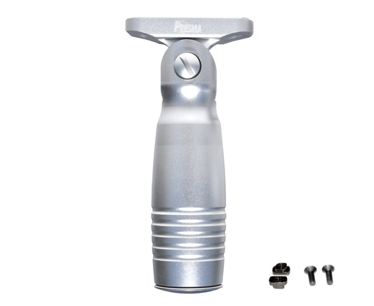 Aluminum 5 Position Folding Fore Grip, with Storage Compartment, Silver.  For M-LOK Rails
