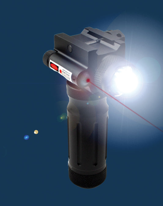 Kexuan Aluminum Fixed Vertical Foregrip Grip with Flashlight and Red Laser Sight