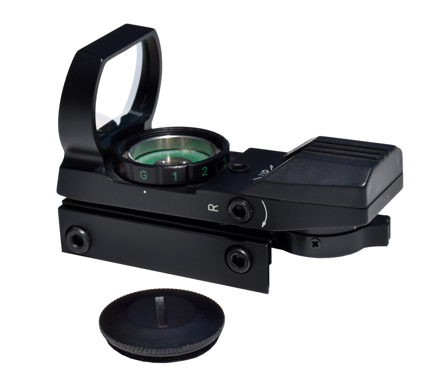 Kexuan Mini Reflex Dot Sight, 4 Red/Green Reticle Patterns with Picatinny Mount