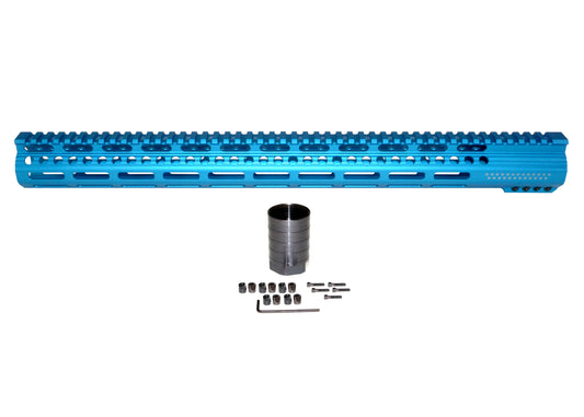New! 19.25" AR-15 Xtreme Slim Free Float M-LOK Handguard, Blue Anodized
