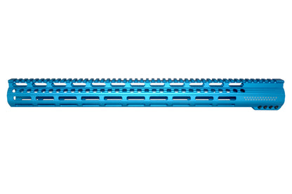New! 19.25" AR-15 Xtreme Slim Free Float M-LOK Handguard, Blue Anodized