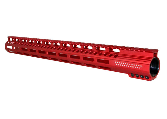 New! 19.25" AR-15 Xtreme Slim Free Float M-LOK Handguard, Red Anodized