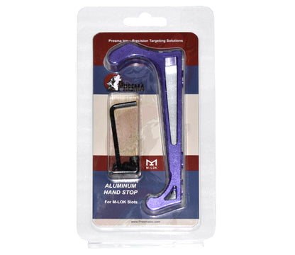 New Design! Lightweight Aluminum Hand Stop for M-LOK Slots from Presma, Purple