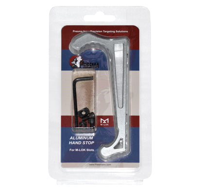 New Design! Lightweight Aluminum Hand Stop for M-LOK Slots from Presma, Silver