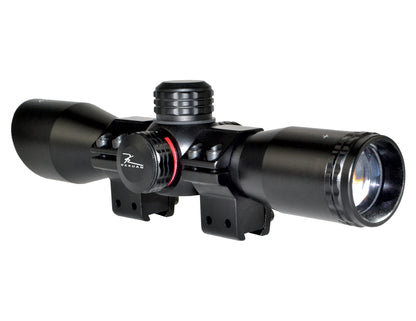 Kexuan 4X32MLF Compact Scope with Red/Green 5 Line Reticle and 1" Dovetail Scope Rings
