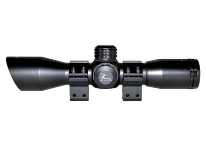 Kexuan 4X32MLF Compact Scope with Red/Green 5 Line Reticle and 1" Dovetail Scope Rings
