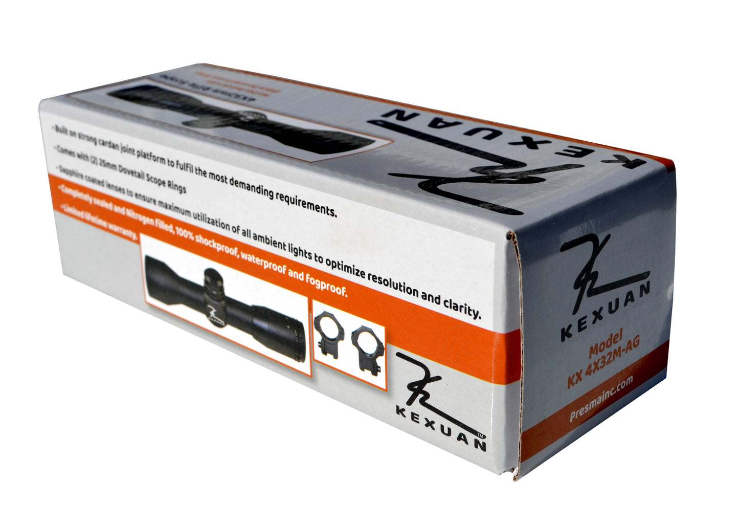 Kexuan 4X32M Compact Scope with Mil-Dot Reticle and 1" Dovetail Scope Rings
