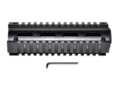2 Piece Drop In Quad Rail Handguard. Fits LR .308 Low Profile, 6.75" Carbine Length