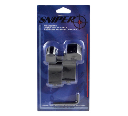 Front & Rear 45 Degree Offset Flip Up Iron BUIS Sight Combo - Aluminum