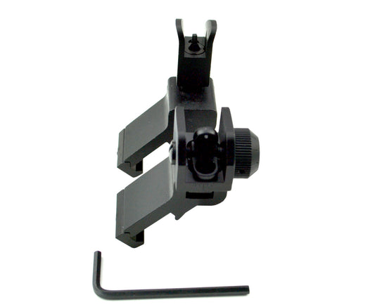 Front & Rear 45 Degree Offset Flip Up Iron BUIS Sight Combo - Aluminum