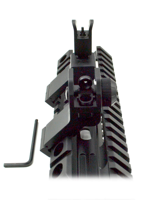 Front & Rear 45 Degree Offset Flip Up Iron BUIS Sight Combo - Aluminum