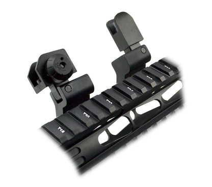Front & Rear 45 Degree Offset Flip Up Iron BUIS Sight Combo - Aluminum