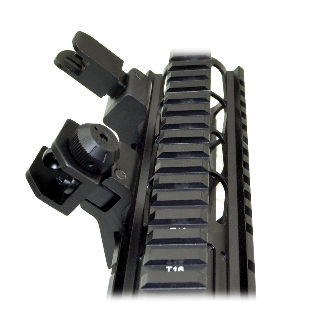 Front & Rear 45 Degree Offset Flip Up Iron BUIS Sight Combo - Aluminum