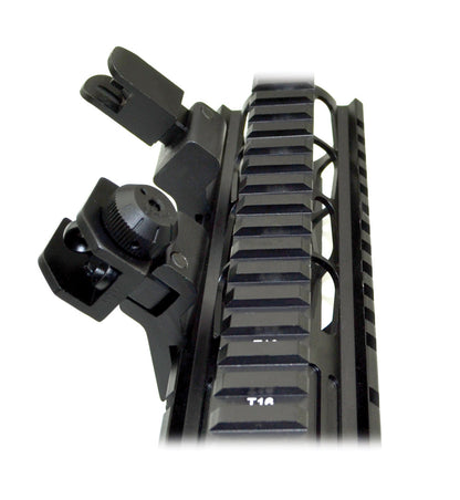 Front & Rear 45 Degree Offset Flip Up Iron BUIS Sight Combo - Aluminum