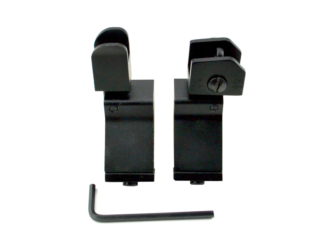 Front & Rear 45 Degree Offset Flip Up Iron BUIS Sight Combo - Aluminum