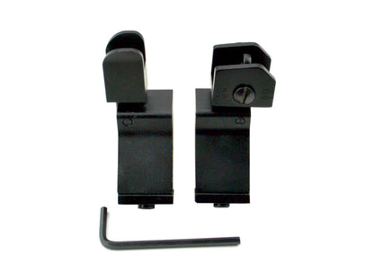 Front & Rear 45 Degree Offset Flip Up Iron BUIS Sight Combo - Aluminum