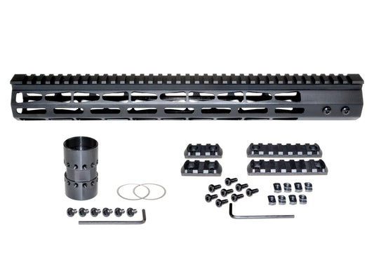 New! Presma Super Light Weight 15" Free Float M-LOK Handguard with Full Top Rail, AR-15 .223/5.56