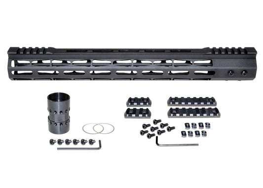 New! Presma Super Light Weight 15" Free Float M-LOK Handguard with Partial Top Rail, AR-15 .223/5.56