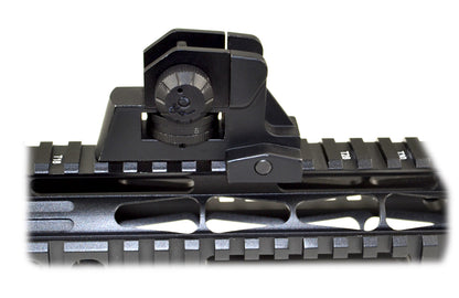 Complete Adjustable Rear Iron Sight with Dual Aiming Apertures.