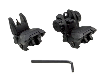 Tactical Smart Polymer Front And Rear Flip Up, Push Down Sight Set
