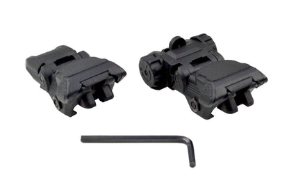 Tactical Smart Polymer Front And Rear Flip Up, Push Down Sight Set