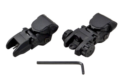 Tactical Smart Polymer Front And Rear Flip Up, Push Down Sight Set