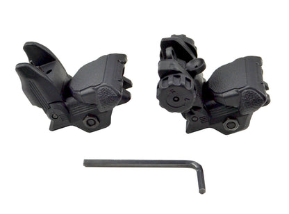 Tactical Smart Polymer Front And Rear Flip Up, Push Down Sight Set