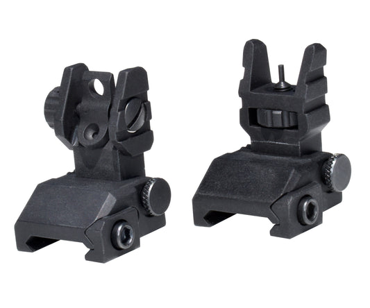 Trinity Force Deluxe Flip Up Front and Rear Iron Sight Set, Aluminum