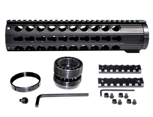 Kexuan 10.437" Free Float Keymod Handguard for AR-10 LR 308 Low Profile, Large 1.935" ID