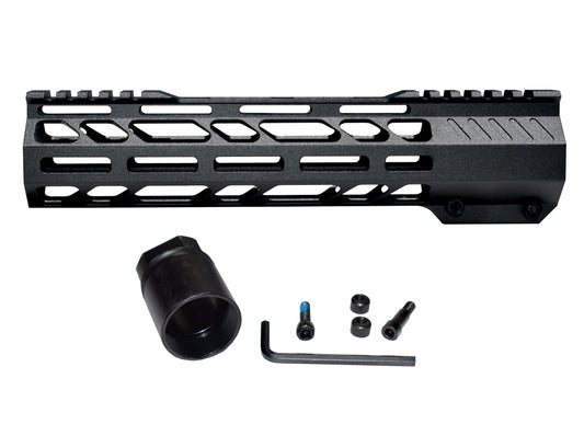 Lightweight 10" M-LOK Free Float Handguard for AR-10 DPMS 308 Low Profile, Easy Mount Barrel Nut