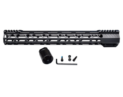 Lightweight 17" M-LOK Free Float Handguard for AR-10 DPMS 308 High Profile, Easy Mount Barrel Nut