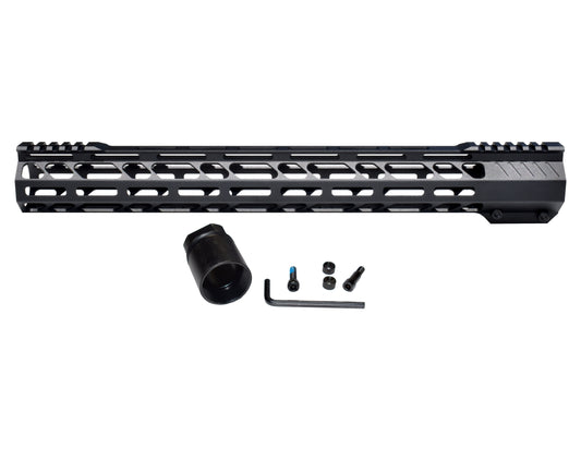 Lightweight 17" M-LOK Free Float Handguard for AR-10 DPMS 308 Low Profile, Easy Mount Barrel Nut