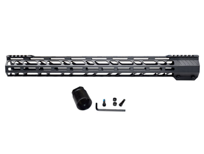 Lightweight 19.5" M-LOK Free Float Handguard for AR-10 DPMS 308 High Profile, Easy Mount Barrel Nut