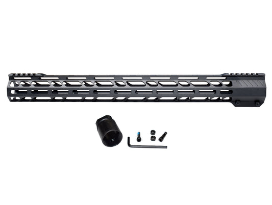 Lightweight 19.5" M-LOK Free Float Handguard for AR-10 DPMS 308 Low Profile, Easy Mount Barrel Nut