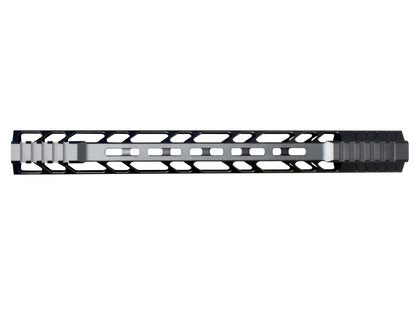 Lightweight 15" M-LOK Free Float Handguard for AR-10 DPMS 308 Low Profile, with easy mount barrel nut and integrated handstop